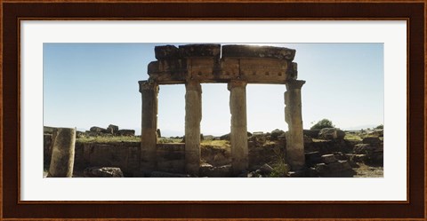 Framed Ruins of Hierapolis at Pamukkale, Anatolia, Central Anatolia Region, Turkey Print