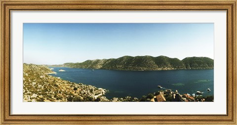 Framed Mediterranean Sea at Kekova, Lycia, Antalya Province, Turkey Print