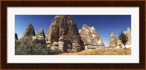Framed Close up of rock formations in Cappadocia, Central Anatolia Region, Turkey Print