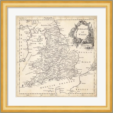 Framed Map of England &amp; Wales Print