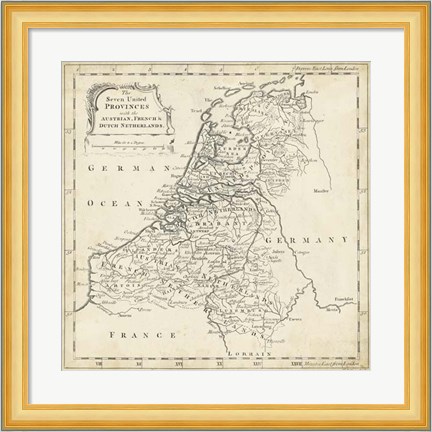 Framed Map of Netherlands Print