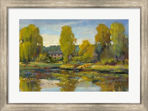 Framed Monet&#39;s Water Lily Pond II Print
