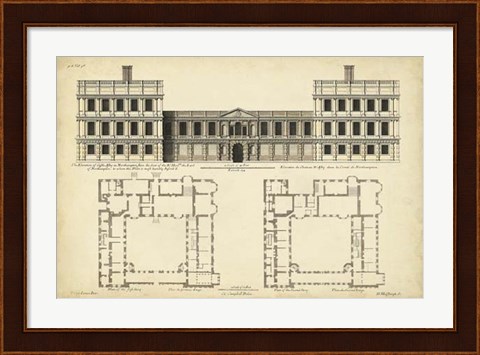 Framed Elevation &amp; Plan for Castle Abby Print