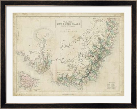 Framed Map of New South Wales Print