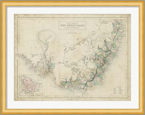 Framed Map of New South Wales Print