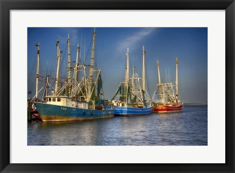 Framed Shrimp Boats III Print