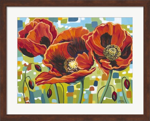 Framed Vivid Poppies III Print