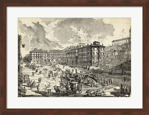 Framed Veduta di Piazza di Spagna Print
