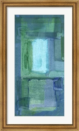 Framed Blue Patch I Print