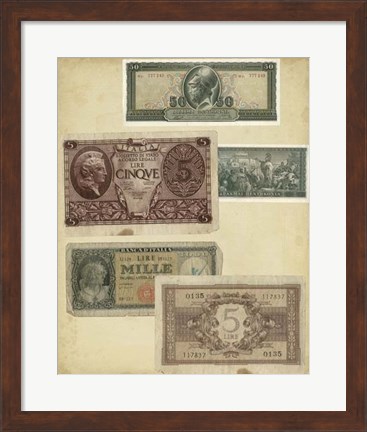 Framed Antique Currency IV Print
