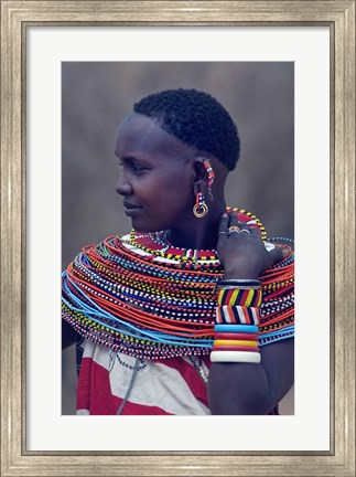 Framed Side profile of a Samburu tribal woman Print