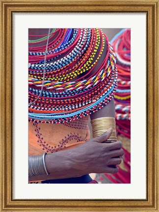 Framed Samburu tribal beadwork Print