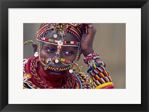 Framed Portrait of a Samburu maiden Print
