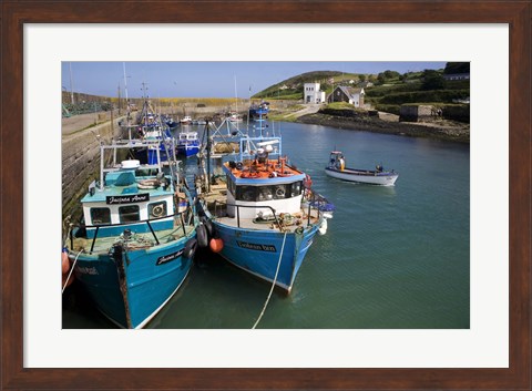 Framed Helvick Harbour, Ring Gaeltacht Region, County Waterford, Ireland Print