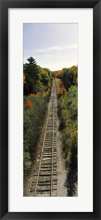 Framed Railroad tracks along Route 1A between Ellsworth and Bangor, Maine, USA Print