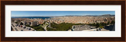Framed High angle view of a city, Marseille, Bouches-Du-Rhone, Provence-Alpes-Cote D&#39;Azur, France Print