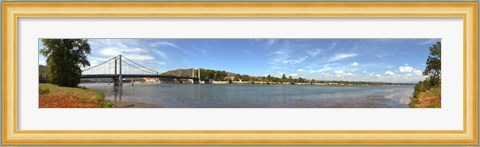 Framed Bridge across a river, Tain-l&#39;Hermitage, Rhone River, Rhone-Alpes, France Print