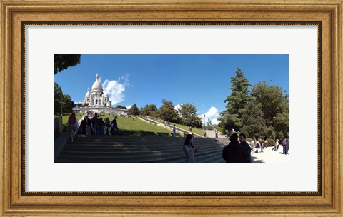 Framed Tourists at basilica, Basilique Du Sacre Coeur, Paris, Ile-de-France, France Print