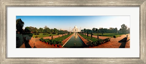 Framed Taj Mahal and Gardens, Agra, Uttar Pradesh, India Print
