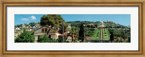 Framed Baha&#39;i Temple on Mt Carmel, Haifa, Israel Print