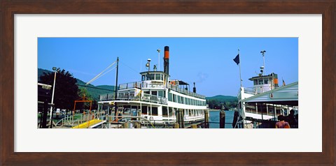 Framed Minne Ha Ha Steamboat at dock, Lake George, New York State, USA Print
