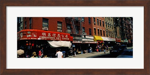 Framed People in a street, Mott Street, Chinatown, Manhattan, New York City, New York State, USA Print