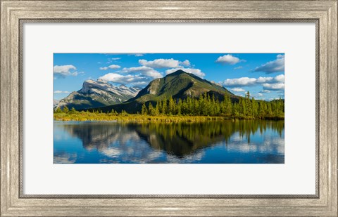Framed Mount Rundle and Sulphur Mountain reflecting in Vermilion Lake in the Bow River valley at Banff National Park, Alberta, Canada Print