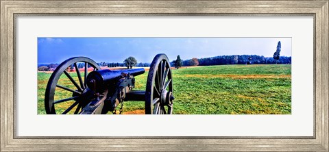 Framed Cannon at Manassas National Battlefield Park, Manassas, Prince William County, Virginia, USA Print