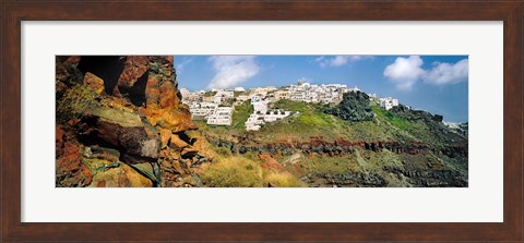 Framed Houses on a hill, Santorini, Greece Print