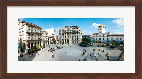 Framed Town Square, Plaza De San Francisco, Old Havana, Havana, Cuba Print