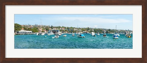 Framed Boats docked at Watsons Bay, Sydney, New South Wales, Australia Print