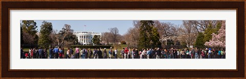 Framed Tourists in front of White House, Washington DC, USA Print