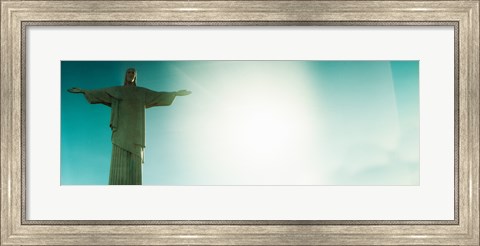 Framed Low angle view of Christ The Redeemer, Corcovado, Rio de Janeiro, Brazil Print