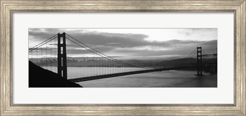 Framed Silhouette of Golden Gate Bridge, San Francisco, California Print
