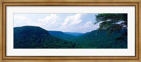 Framed Mountain range, Milligans Overlook Creek Falls State Park, Pikeville, Bledsoe County, Tennessee, USA Print