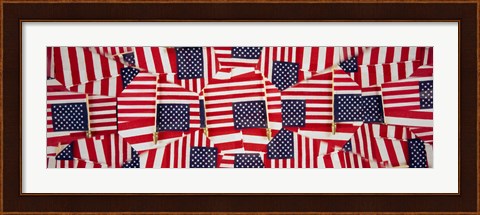 Framed Close-up of American flags Print