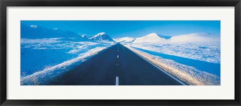 Framed Winter road Glencoe Scotland Print