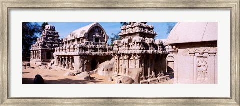 Framed Monuments in a temple, Panch Rathas, Mahabalipuram, Tamil Nadu, India Print