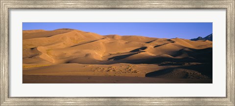 Framed Sand dunes in a desert, Great Sand Dunes National Monument, Alamosa County, Saguache County, Colorado, USA Print