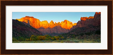 Framed Towers of the Virgin and the West Temple in Zion National Park, Springdale, Utah, USA Print