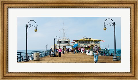 Framed Tourists on Santa Monica Pier, Santa Monica, Los Angeles County, California, USA Print