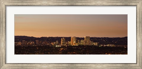 Framed Century City at night, Los Angeles, California Print