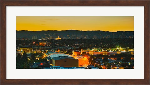 Framed Los Angeles, California Lit Up at Night Print