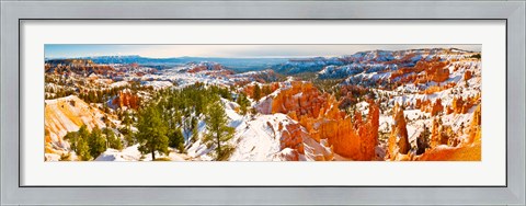 Framed High angle view of rock formations, Boat Mesa, Bryce Canyon National Park, Utah, USA Print