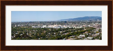 Framed High angle view of a city, Culver City, West Los Angeles, Santa Monica Mountains, Los Angeles County, California, USA Print