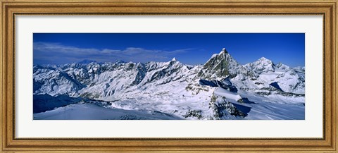 Framed Snow Covered Swiss Alps, Switzerland Print