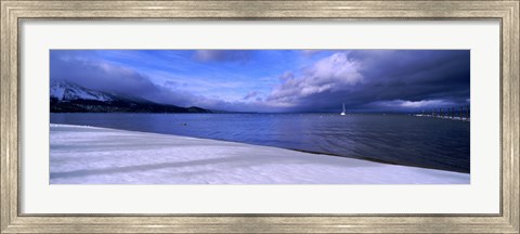 Framed Clouds over a lake, Lake Tahoe, California, USA Print