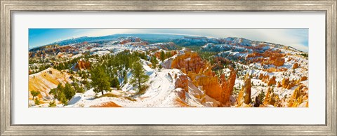 Framed Rock formations in a canyon, Bryce Canyon, Bryce Canyon National Park, Red Rock Country, Utah, USA Print
