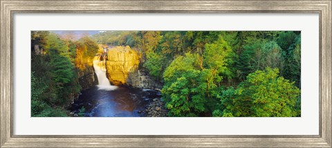 Framed Waterfall in a forest, High Force, River Tees, Teesdale, County Durham, England Print