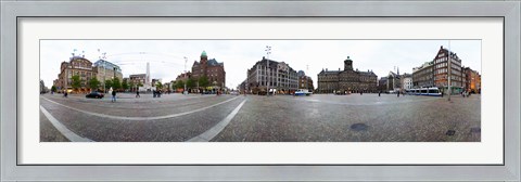 Framed Royal Palace and the Nieuwe Kerk, Dam Square, Amsterdam, Netherlands Print